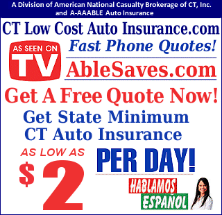 Discount Connecticut Auto Insurance from  CT Low Cost Auto Insurance.com.  Fast and Free CT car insurance quotes and online Connecticut automobile insurance rates.
